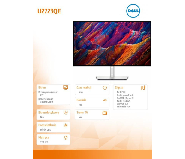 DELL 27'' U2723QE 210-BCXK Srebrny - 726078 - zdjęcie 8